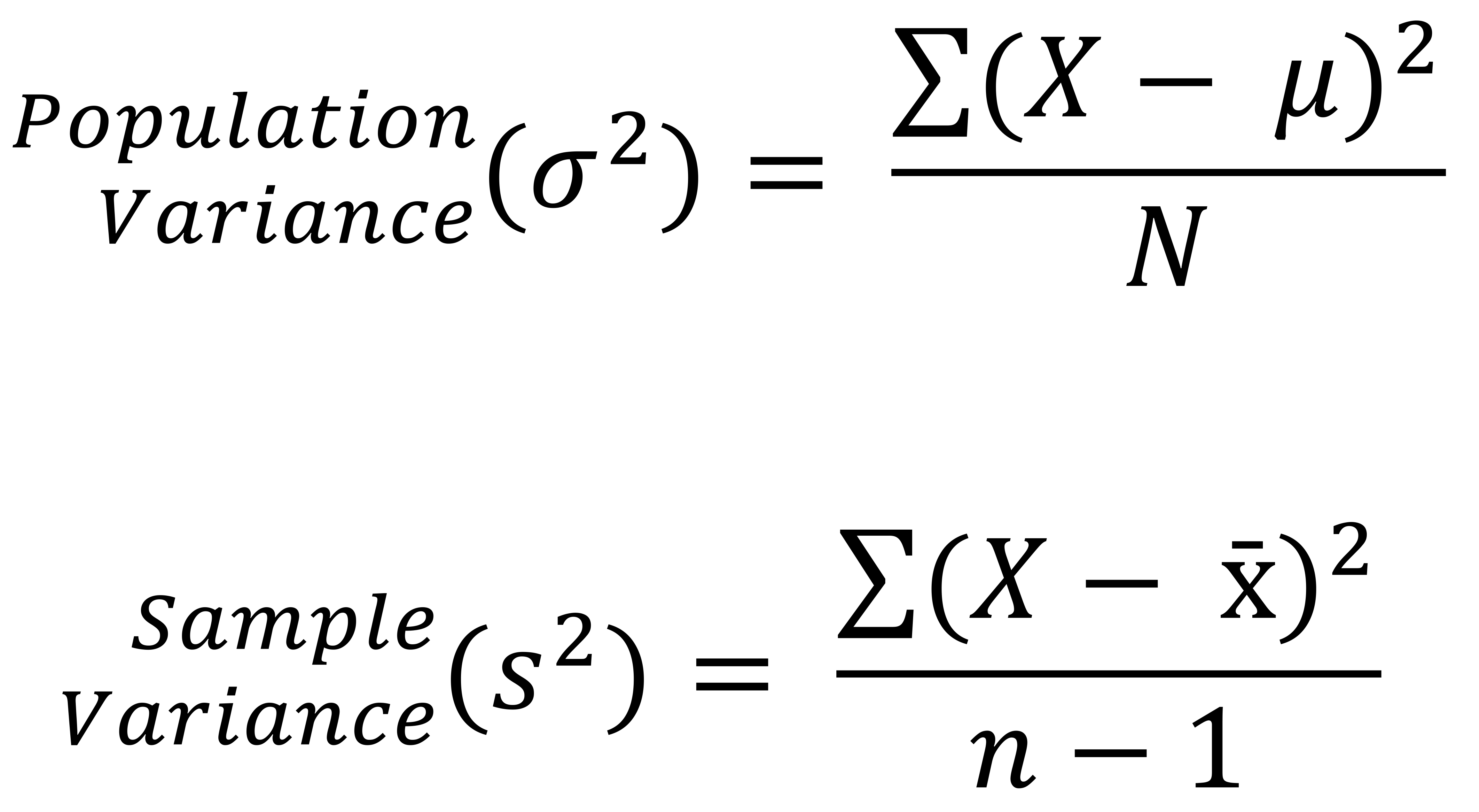 Variance Calculations