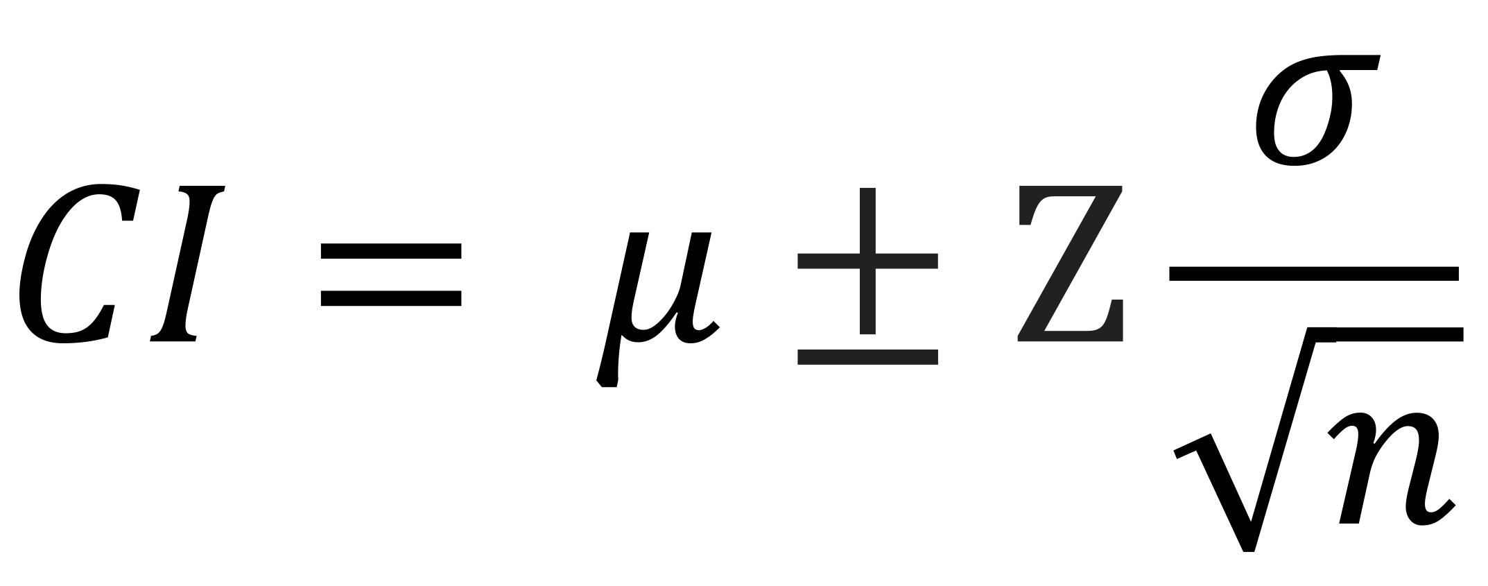 Confidence Interval Equation for Known Population